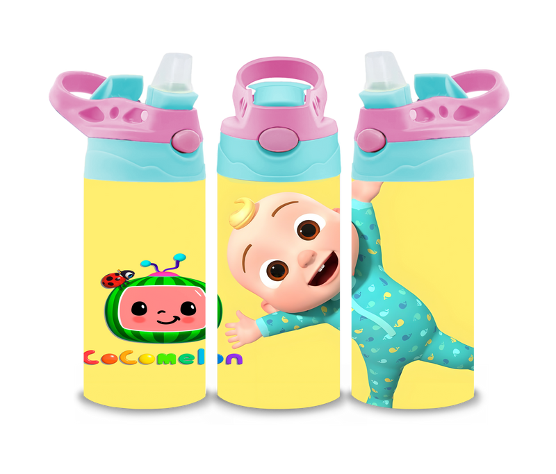12oz Sublimation Flip Top Water Bottle Print - Coco