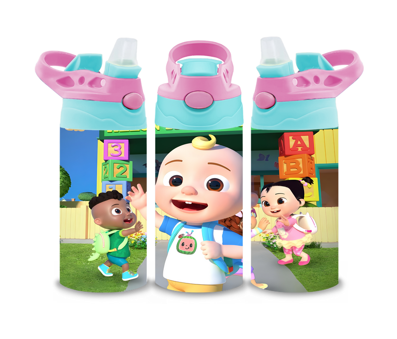 12oz Sublimation Flip Top Water Bottle Print - Coco