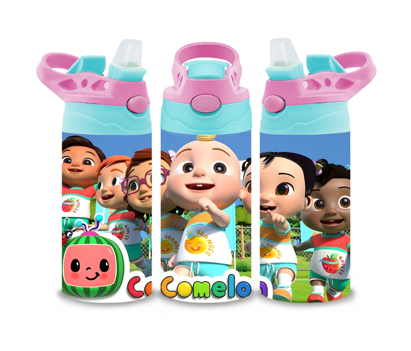 12oz Sublimation Flip Top Water Bottle Print - Coco