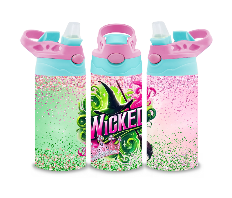 12oz Sublimation Flip Top Water Bottle Print - Wicked