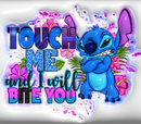 3D Puff Touch me and i will bite you 20oz Skinny Tumbler Printed Paper