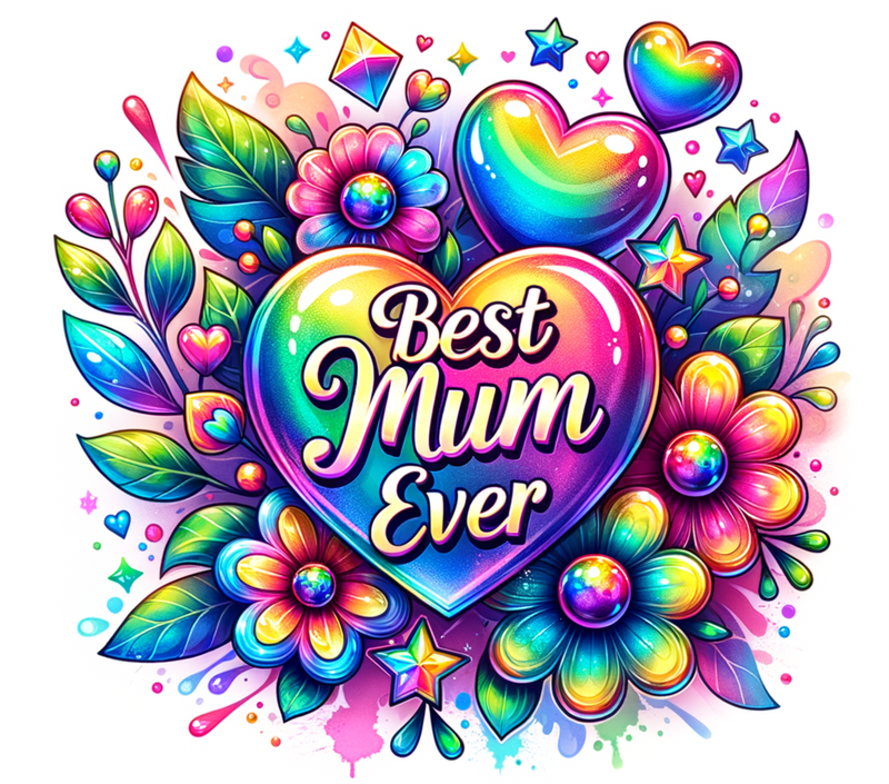 Best Mum Ever Rainbow 20oz Skinny Tumbler Printed Paper