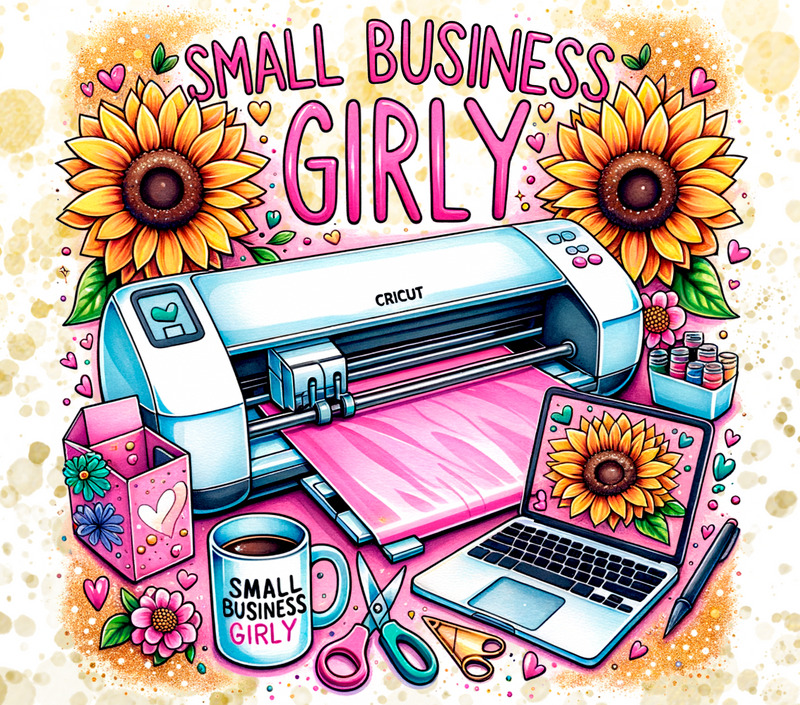 Small Business Girly 20oz Skinny Tumbler Printed Paper