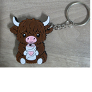3D PRINTED SOFT DRINK CAN OPENER KEYRING- HIGHLANDER COW