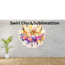 Swirl Clock Sublimation Print - Watercolour Butterfly