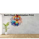 Swirl Clock Sublimation Print - Bird