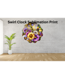 Swirl Clock Sublimation Print - Floral