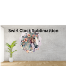 Swirl Clock Sublimation Print - Horse