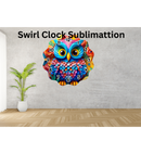Swirl Clock Sublimation Print - Owl
