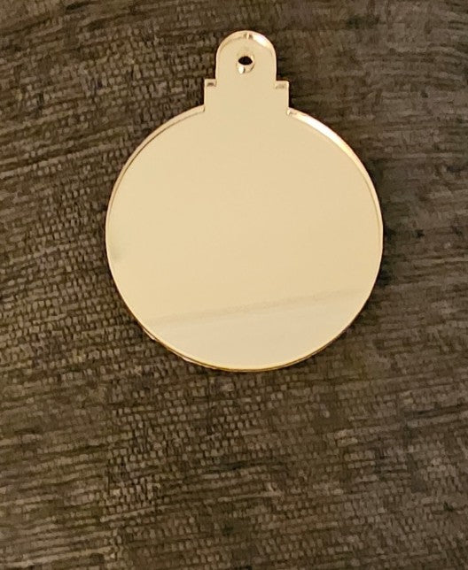 Gold Mirrored Acrylic Bauble 3mm - 7cm.