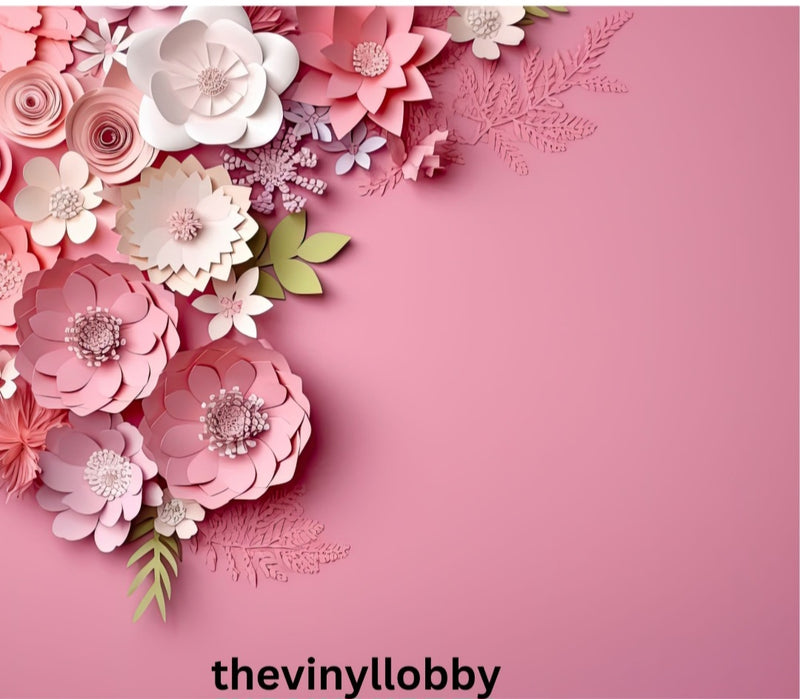 3D Pink Paper Flowers 20oz Skinny Tumbler Printed Paper