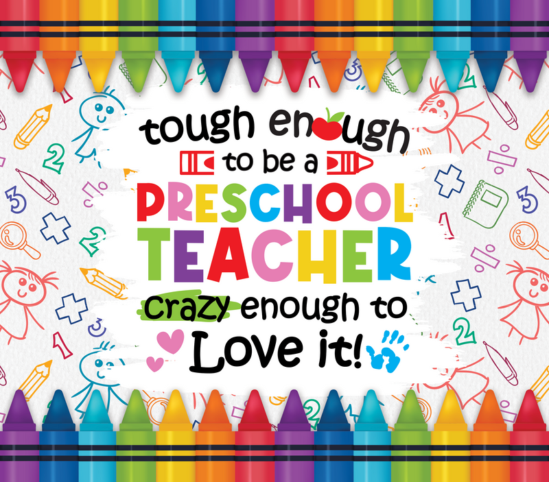Pre School Teacher 20oz Skinny Tumbler Printed Paper