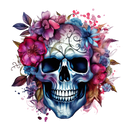 DTF Transfer Sheet - Pink Floral Skull