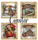 Sublimation Coaster Prints 4 Per Pkt 4"x4" - Christmas