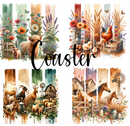 Sublimation Coaster Prints 4 Per Pkt 4"x4" - Farmyard