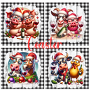 Sublimation Coaster Prints 4 Per Pkt 4"x4" - Funny Christmas