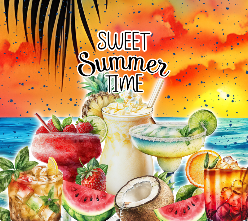Sweet Summer Time 20oz Skinny Tumbler Printed Paper