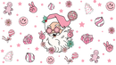 Pink Christmas Santa 16oz Libbey Glass Can Sublimation Print