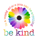 DTF Transfer Sheet - Be Kind Flower