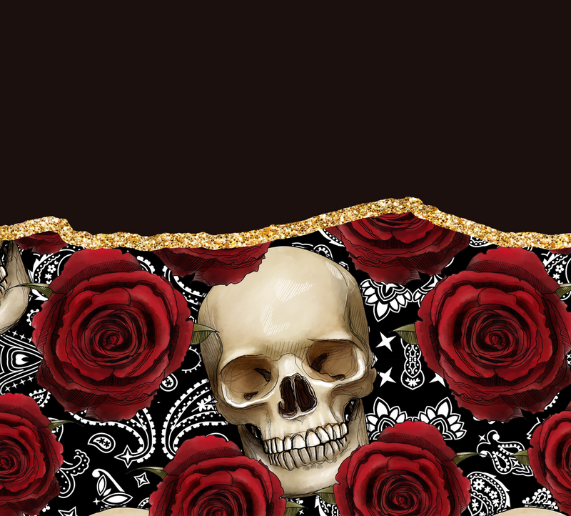 Skull Roses 20oz Skinny Tumbler Printed Paper