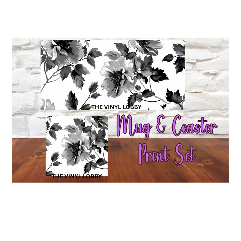 Sublimation Mug Print with Coaster Print - Floral