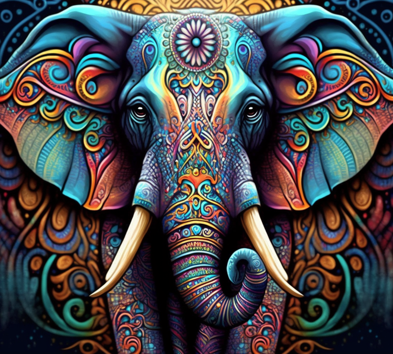 Patterned Elephant 20oz Skinny Tumbler Printed Paper