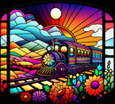 Stained Glass Train 20oz Skinny Tumbler Printed Paper