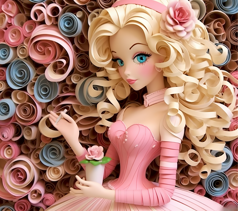3D Tea Party Doll 20oz Skinny Tumbler Printed Paper