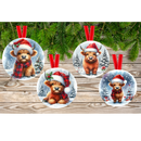 Hanging Ornament Sublimation Prints - Highlander Cute  Cow