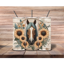 Floral Horse Wood 20oz Skinny Tumbler Printed Paper