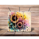 Pastel Water Colour Sunflower 20oz Skinny Tumbler Printed Paper