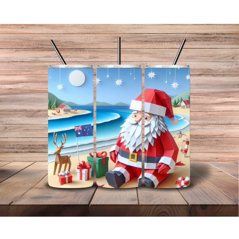 Paper Santa 20oz Skinny Tumbler Printed Paper
