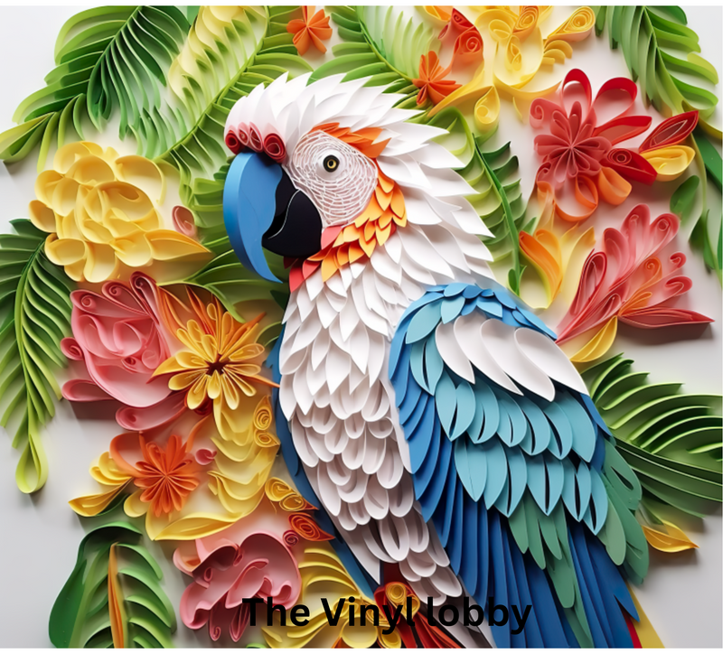 3D Floral Bird 20oz Skinny Tumbler Printed Paper