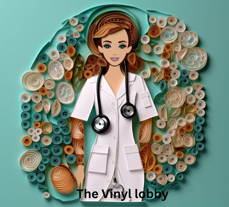 3D Female Doctor 20oz Skinny Tumbler Printed Paper