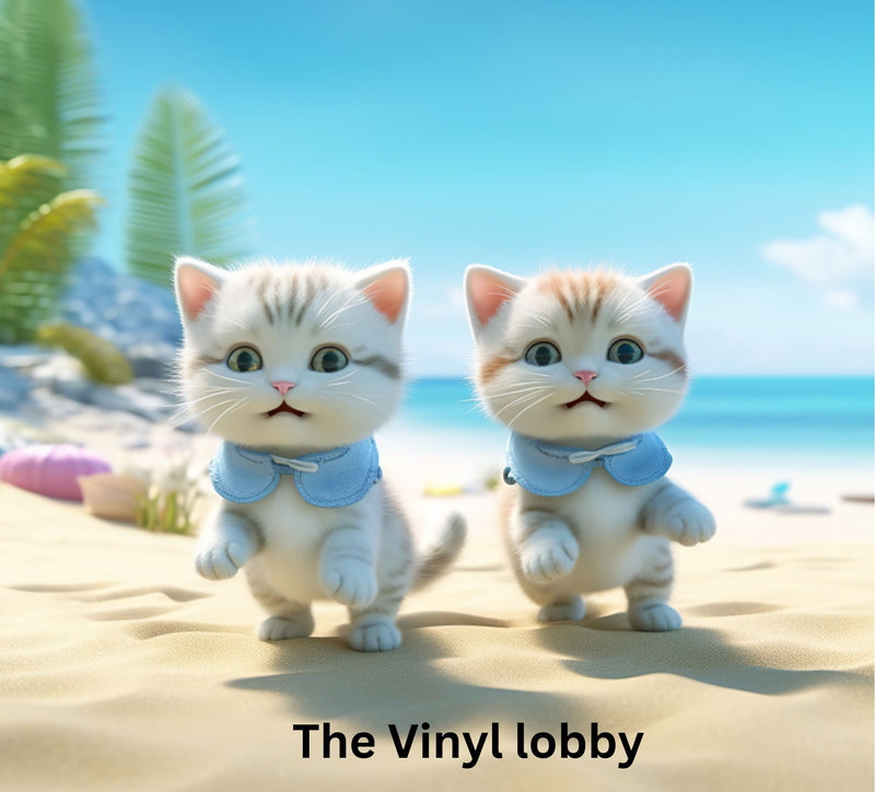3D Kittens on the beach 20oz Skinny Tumbler Printed Paper