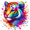 DTF Transfer Sheet - Rainbow Tiger Cub