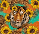 Tiger With Sunflowers and Leopard 20oz Skinny Tumbler Printed Paper