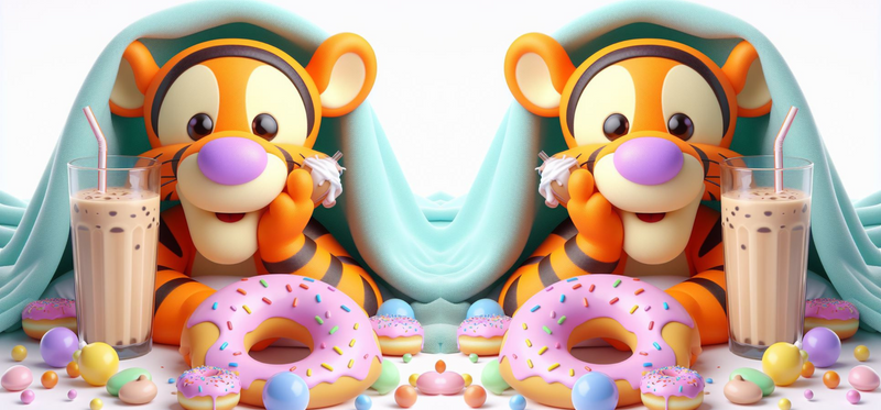 3D Tiger Donut Printed Sublimation Paper for 11oz mug.