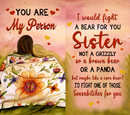 Sister I would fight a bear for you 20oz Skinny Tumbler Printed Paper