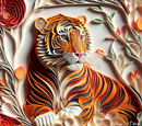 Embroidered 3D Tiger 20oz Skinny Tumbler Printed Paper