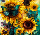 Big Sunflower with Butterfly 20oz Skinny Tumbler Printed Paper