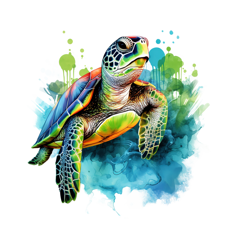 DTF Transfer Sheet - Green Sea Turtle