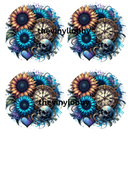 Car Coaster Sublimation Prints Skull Time