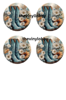 Car Coaster Sublimation Prints Floral Cowgirl Boots