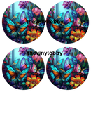Car Coaster Sublimation Prints Floral Butterflies