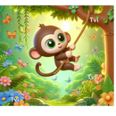 Swinging Monkey 12oz Flip Top Bottle Sublimation Design