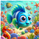 Swimming Fish 12oz Flip Top Bottle Sublimation Design