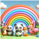 Rainbow Animals 12oz Flip Top Bottle Sublimation Design