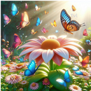 Butterfly Garden 12oz Flip Top Bottle Sublimation Design