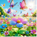 Butterfly Garden 12oz Flip Top Bottle Sublimation Design